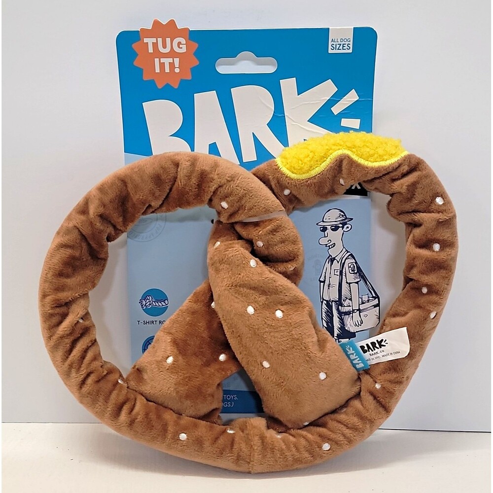 BARK Pretzel Plush Rope Tug Dog Toy – Tug Toy for XS/S/M/L/XL Dogs